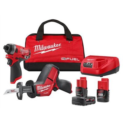 MLW2593-22 image(0) - Milwaukee Tool M12 FUEL 1/4" Hex Impact Driver w/ HACKZALL&reg; Recip Saw Kit