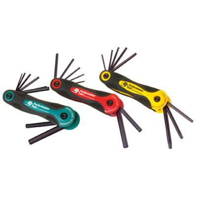 WLMW80287 image(0) - Wilmar Corp. / Performance Tool 3 Piece Folding Star and Hex Key Set