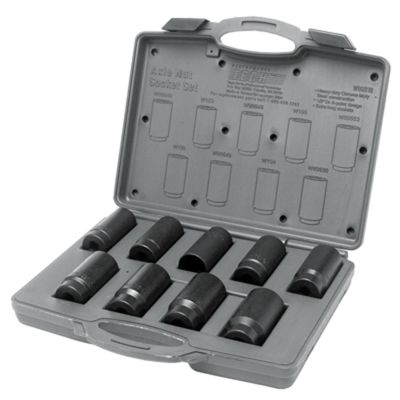 WLMW89318 image(0) - Wilmar Corp. / Performance Tool 9 Piece Axle Nut Socket Set