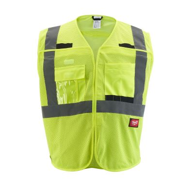 MLW48-73-5124 image(0) - Milwaukee Tool Class 2 Breakaway High Visibility Yellow Mesh Safety Vest - 4XL/5XL