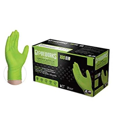 AMXGWGN44100 image(0) - Gloveworks HD Green Nitrile Diamond Grip Medium