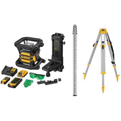 DWTDW080LGSK image(0) - DEWALT 20V Max Laser Level Kit, Rotary, Green, 2000-Foot Range