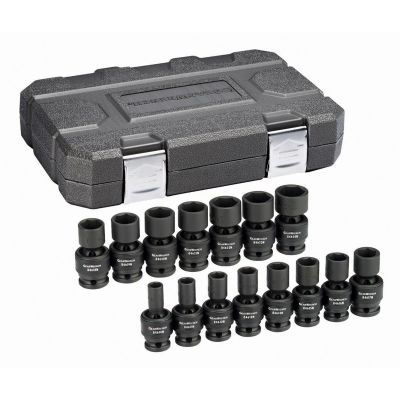 KDT84939N image(0) - GearWrench 15 Piece 1/2 Inch Drive 6 Point Standard Universal Impact Metric Socket Set