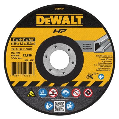 DWTDW8063A image(0) - DEWALT High-Performance Aluminum Cutting Wheels