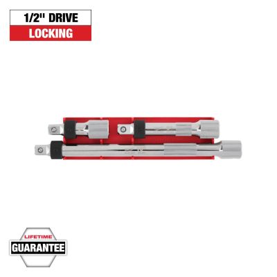 MLW48-22-9362 image(0) - Milwaukee Tool 3pc 1/2 Inch Drive Locking Extension Set