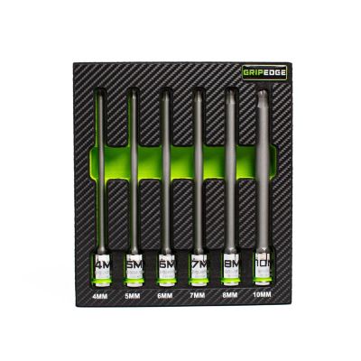 GETBHBM6LS image(0) - Grip Edge Tools 6-PC RPT 3/8 Inch Drive Long Metric Ball Hex Driver Set