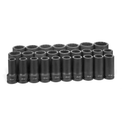 GRE8126MD image(0) - Grey Pneumatic 3/4" Dr. 26 Piece Deep Metric Master Set - 12 Point