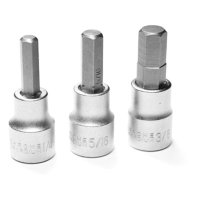 WLMW1336 image(0) - Wilmar Corp. / Performance Tool 3 Piece Brake Caliper Hex Bit Socket Set