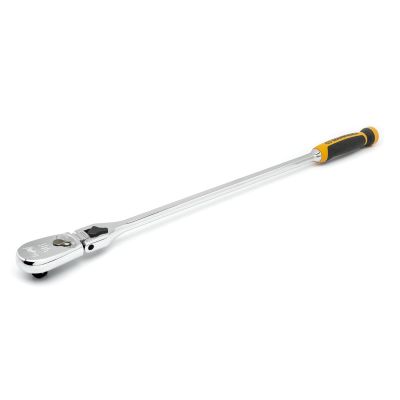 KDT81372T image(0) - GearWrench 1/2 Inch Drive 90-Tooth Dual Material Locking Flex Head Teardrop Ratchet 24 Inch