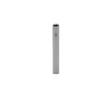 VIMEDM408 image(0) - VIM Tools 8 mm Extra Deep Metric Socket, 1/4 Inch Square Drive, Chrome