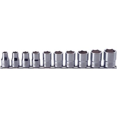 KKNRS4400A-10 image(0) - Ko-ken USA RS4400A/10 10 Piece 1/2 Sq. Dr. 6 point, SAE, Chrome Socket Set