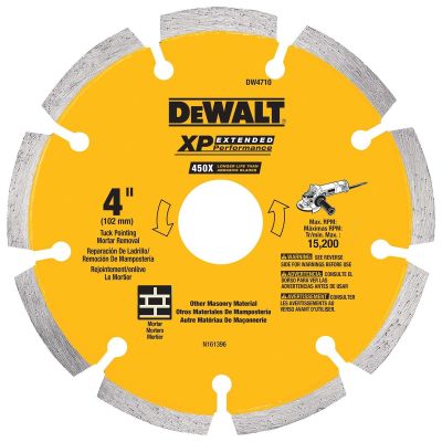 DWTDW4710 image(0) - DEWALT 4-Inch Tuck Point Diamond Saw Blade With 5/8-Inch Or 7/8-Inch Arbor