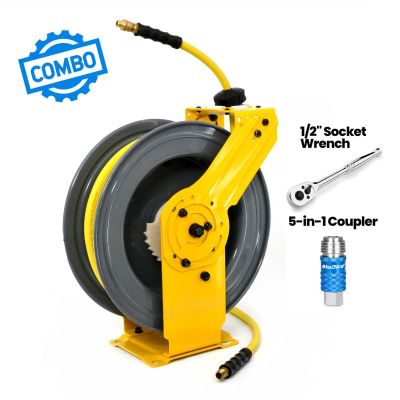 BLBOSRHD38100-AIO image(0) - BluBird OilShield Heavy - Duty Air Hose Reel All - In - One 3/8 x 100