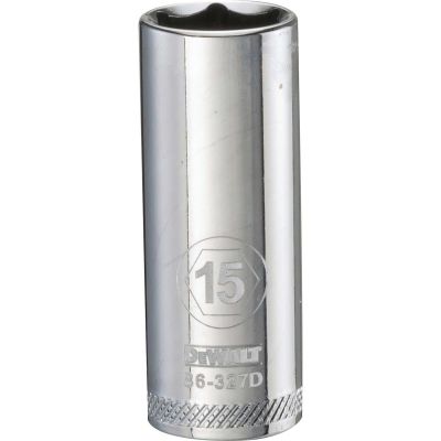 DWTDWMT86327OSP image(0) - DEWALT 6 Point 3/8'' Drive Deep Socket 15Mm