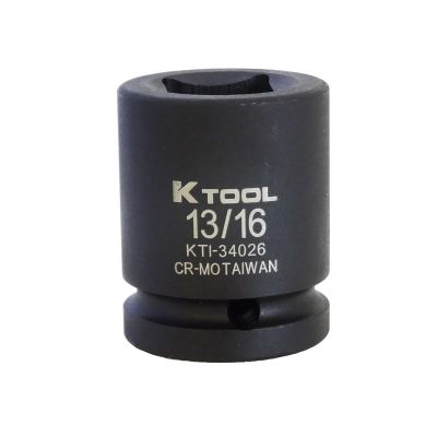 KTI34026 image(0) - K Tool International Socket Impact 13/16 Inch 3/4 Inch Drive Budd Wheel Square 4 Point