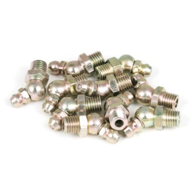 WLMW54260 image(0) - Wilmar Corp. / Performance Tool 10 pk. 8mm x 1 Short 45 Grease Fitting