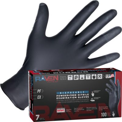 SAS66485 image(0) - SAS Safety Raven Patriot Powder-Free Exam Grade Nitrile Disposable Gloves - 7 Mil - 100PK - 2X-Large