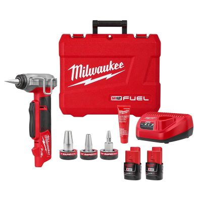 MLW2532-22 image(0) - Milwaukee Tool M12 FUEL ProPEX Expander Kit w/ 1/2"-1" RAPID SEAL  ProPEX Expander Heads