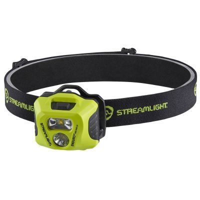 STL61424 image(0) - Streamlight Enduro Pro HAZ-LO - Includes (3) "AAA" Alkaline Batteries, Rubber Hard Hat Strap, Elastic Head Strap, 3M Dual Lock - Box - Yellow