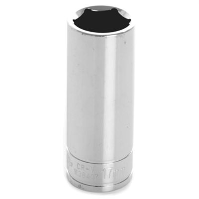 WLMW38417 image(0) - Wilmar Corp. / Performance Tool 3/8'' Dr 6pt Deep Socket 17mm