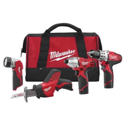 MLW2498-23 image(0) - Milwaukee Tool M12 Cordless LITHIUM-ION 3-Tool Combo Kit