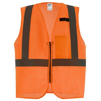 MLW48-73-2257 image(0) - Milwaukee Tool Class 2 High Visibility Orange Mesh One Pocket Safety Vest - 2X/3X (ANSI/CSA)
