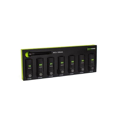 GETXCM7DS image(0) - Grip Edge Tools 7-PC 1/2" Drive Metric RPT Socket Extractor with FORS set (deep length)