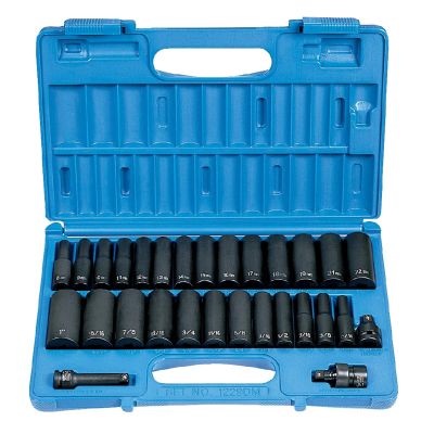 GRE1229DM image(0) - Grey Pneumatic 3/8 Inch Drive 29 Piece Deep SAE/Metric Socket Set