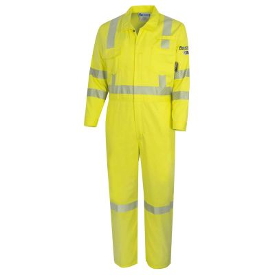 OBRZFE106-L image(0) - OBERON Coveralls - Hi-Vis FR/Arc-Rated 7.5 oz 88/12 - Hi-Vis Yellow - Size: L
