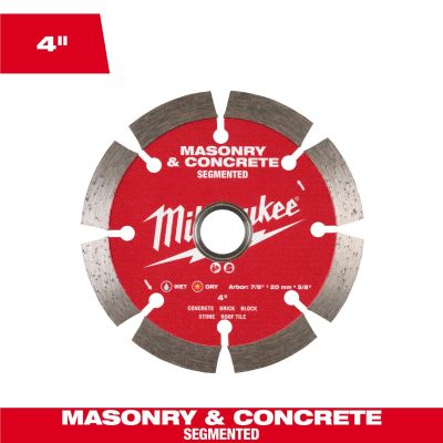 MLW49-93-9302 image(0) - Milwaukee Tool 4 inch Segmented Masonry and Concrete Diamond Blade