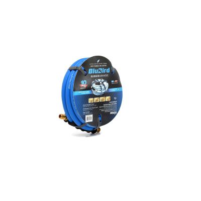 BLBBB3810 image(1) - BluBird EPDM Rubber Air Hose 3/8 inch Heavy Duty 300 PSI Male NPT Polyester Woven Lightest Strongest Flexible - 10 Feet