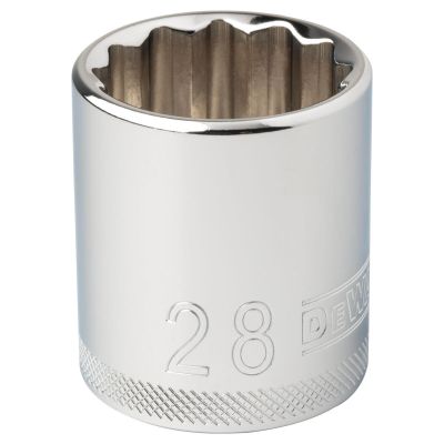DWTDWMT74585B image(0) - DEWALT 1/2" 12 Pt Socket 28Mm -