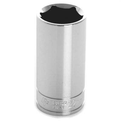 WLMW38422 image(0) - Wilmar Corp. / Performance Tool 3/8'' Dr 6pt Deep Socket 22mm