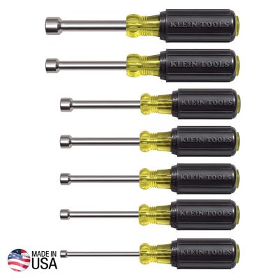 KLE631M image(0) - Klein Tools Nut Driver Set, Magnetic Nut Drivers, 3-Inch Shaft, 7-Piece