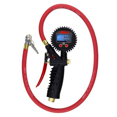 MIL573D image(0) - Milton Industries Digital Inflator Gauge with Ball Foot Air Chuck Clip