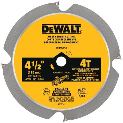 DWTDWA412PCD image(0) - DEWALT 4-1/2 In. 4T Fiber Cement Cutting Circular Saw Blade