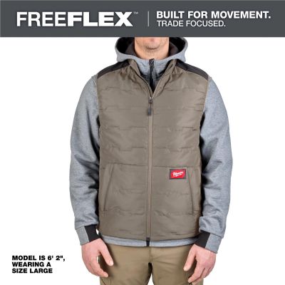 MLWM350N-XL image(0) - Milwaukee Tool FREEFLEX Lightweight Insulated Vest Brown XL