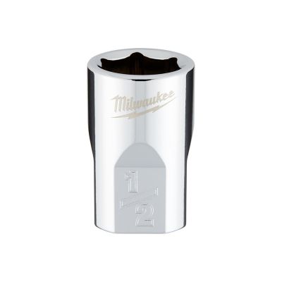 MLW45-34-9064 image(0) - Milwaukee Tool 3/8" Drive1/2" SAE 6-Point Socket with FOUR FLAT Sides, Vanadium Steel, Chrome
