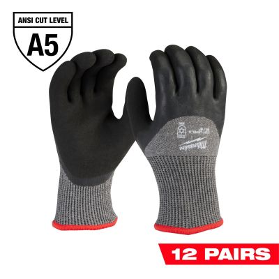 MLW48-73-7951B image(0) - Milwaukee Tool 12-Pack Cut Level 5 Winter Dipped Gloves - M