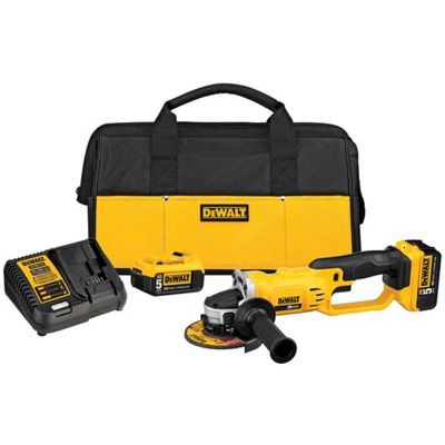 DWTDCG412P2 image(0) - DeWalt 20V MAX* 4-1/2-in. - 5-in. (114mm - 127mm) Cordless Angle Grinder with (2) 5.0 Ah Batteries and Charger