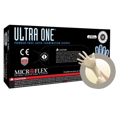 MFXUL315M image(0) - Microflex ULTRA ONE PF LATEX EXT CUFF EXAM GLOVES MEDIUM