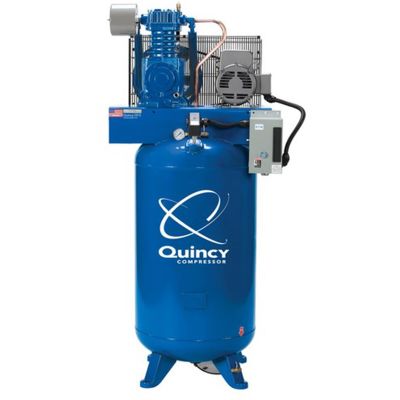 QAC251C80VCBM23 image(0) - Quincy Compressors 5 HP 80 Gallon Two-Stage Vertical 230V 1PH PRO Air Compressor - Model 451CS80VCBM