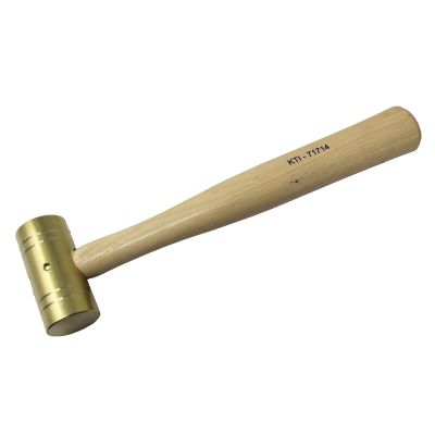 KTI71714 image(0) - K Tool International Brass Hammer 16 oz. with Wooden Hickory Handle