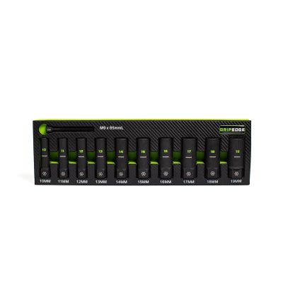 GETXBM10DS image(0) - Grip Edge Tools 10-PC 3/8" Drive Metric RPT Socket Extractor with FORS set (deep length)
