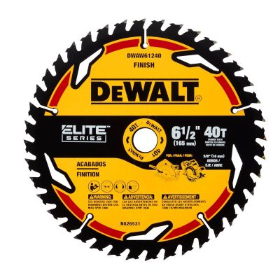 DWTDWAW61240 image(0) - DEWALT ELITE SERIES 6-1/2" Circular Saw Blade (40 Tooth)