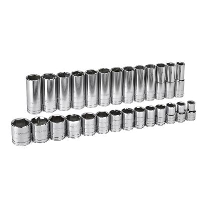 KDT80729 image(0) - GearWrench 27 Piece 1/2 Inch Drive 6 Point Standard & Deep SAE Socket Set