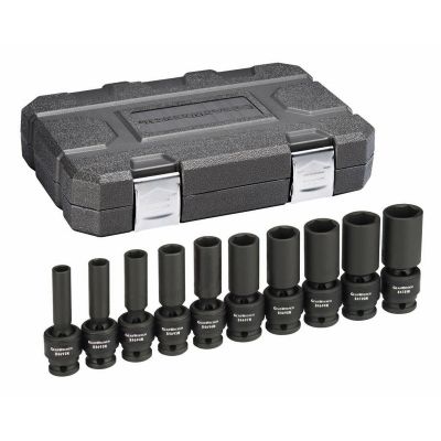 KDT84943N image(0) - GearWrench 10 Piece 1/2 Inch Drive 6 Point Deep Universal Impact SAE Socket Set