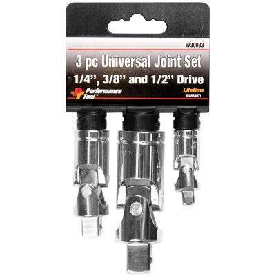 WLMW30933 image(0) - Wilmar Corp. / Performance Tool 3 Piece Universal Joint Set