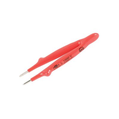WIH75210 image(0) - Wiha Tools Insul. Tweezers Serrated, Straight Blunt 130mm Oal (5")