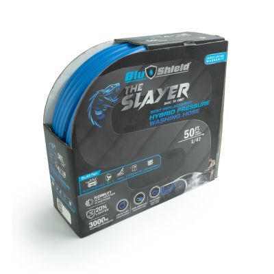 BLBPWHY1450 image(0) - BluBird Blu Shield Slayer Pressure Washer Hose 1/4 Inch x 50 Foot 3500 PSI Blue